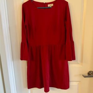LOFT Red Long Sleeve Dress